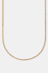 Womens 2.5mm Micro Cuban Chain - Gold