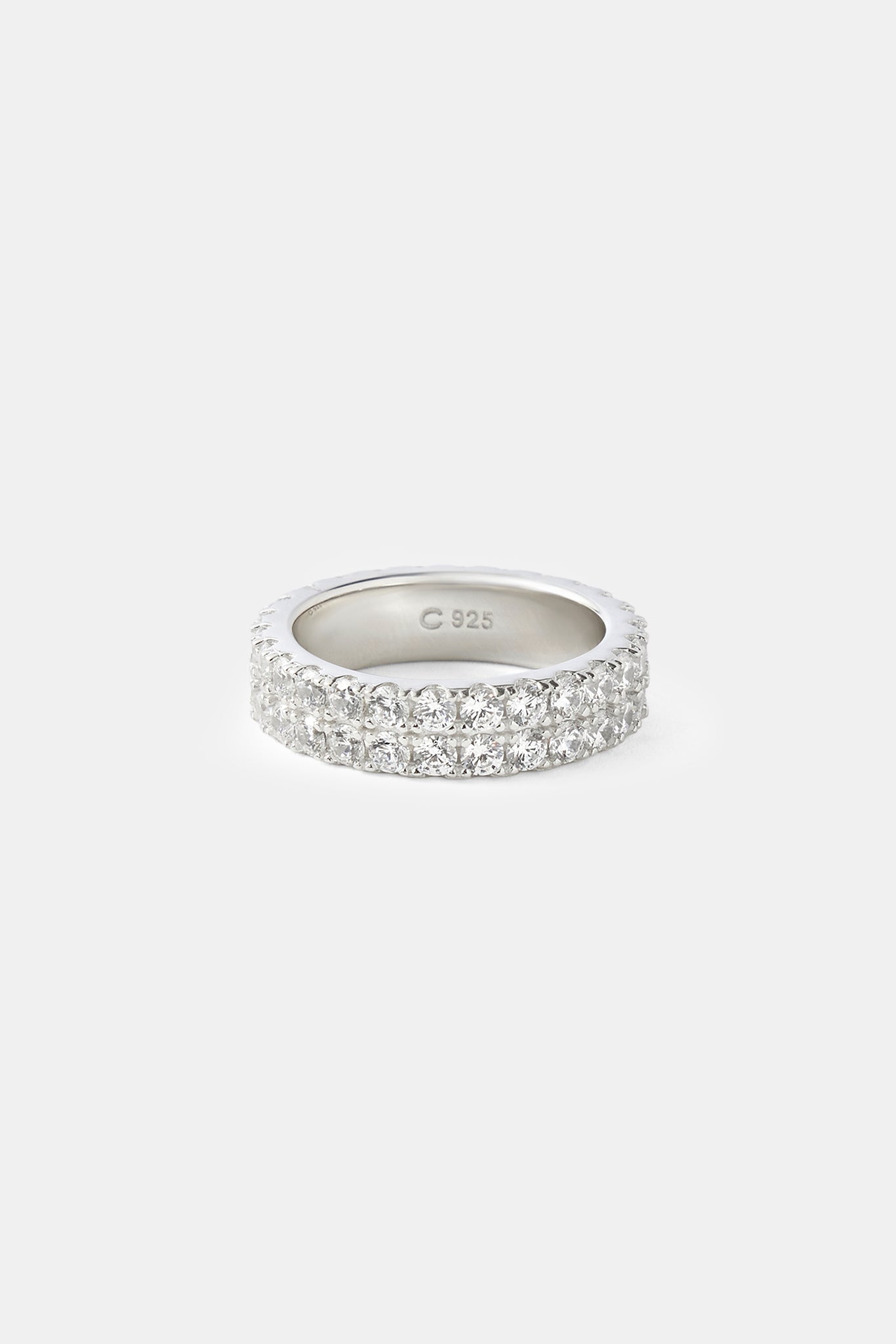 Iced Double Row Tennis Ring - 6mm