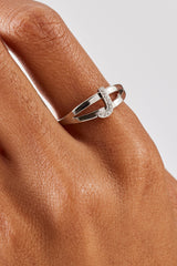 Iced Initial Ring - White - 10mm
