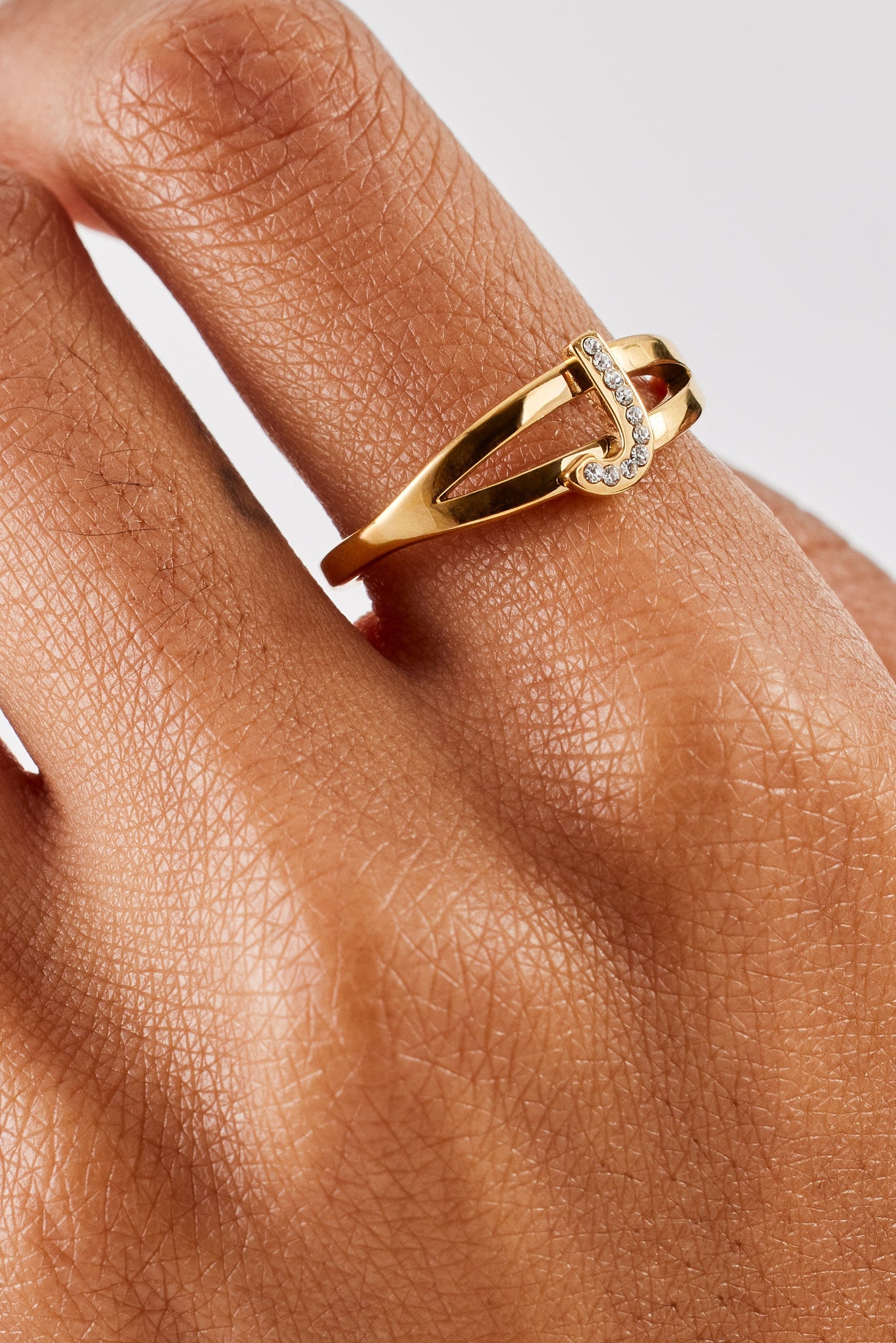Iced Initial Ring - Gold - 10mm