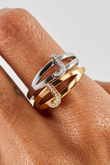 Iced Initial Ring - White - 10mm