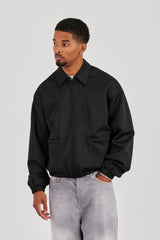 Poly Contrast Track Jacket - Black