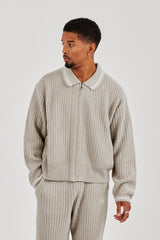 Knitted Harrington - Taupe