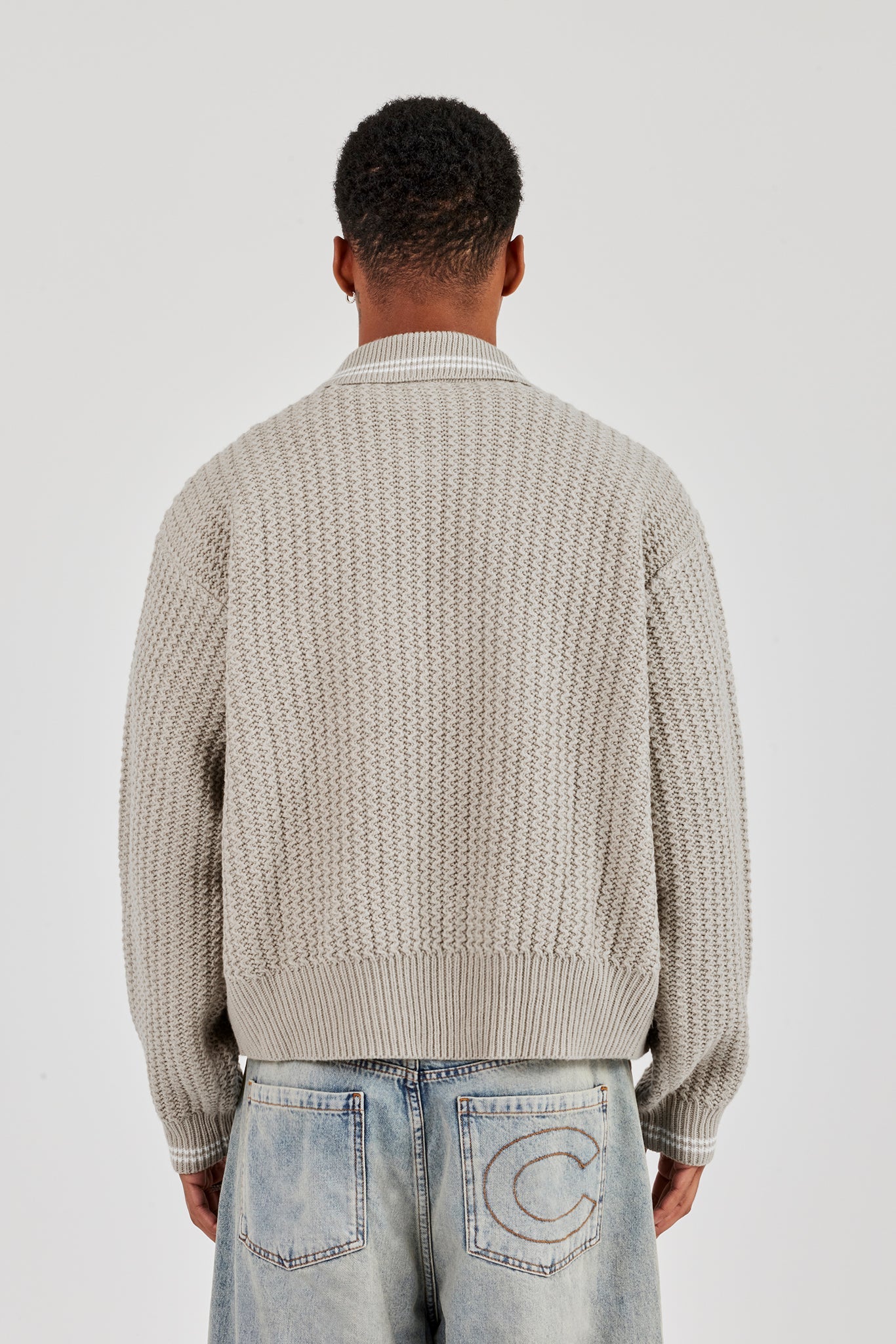 Knitted Harrington - Taupe