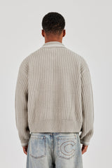 Knitted Harrington - Taupe