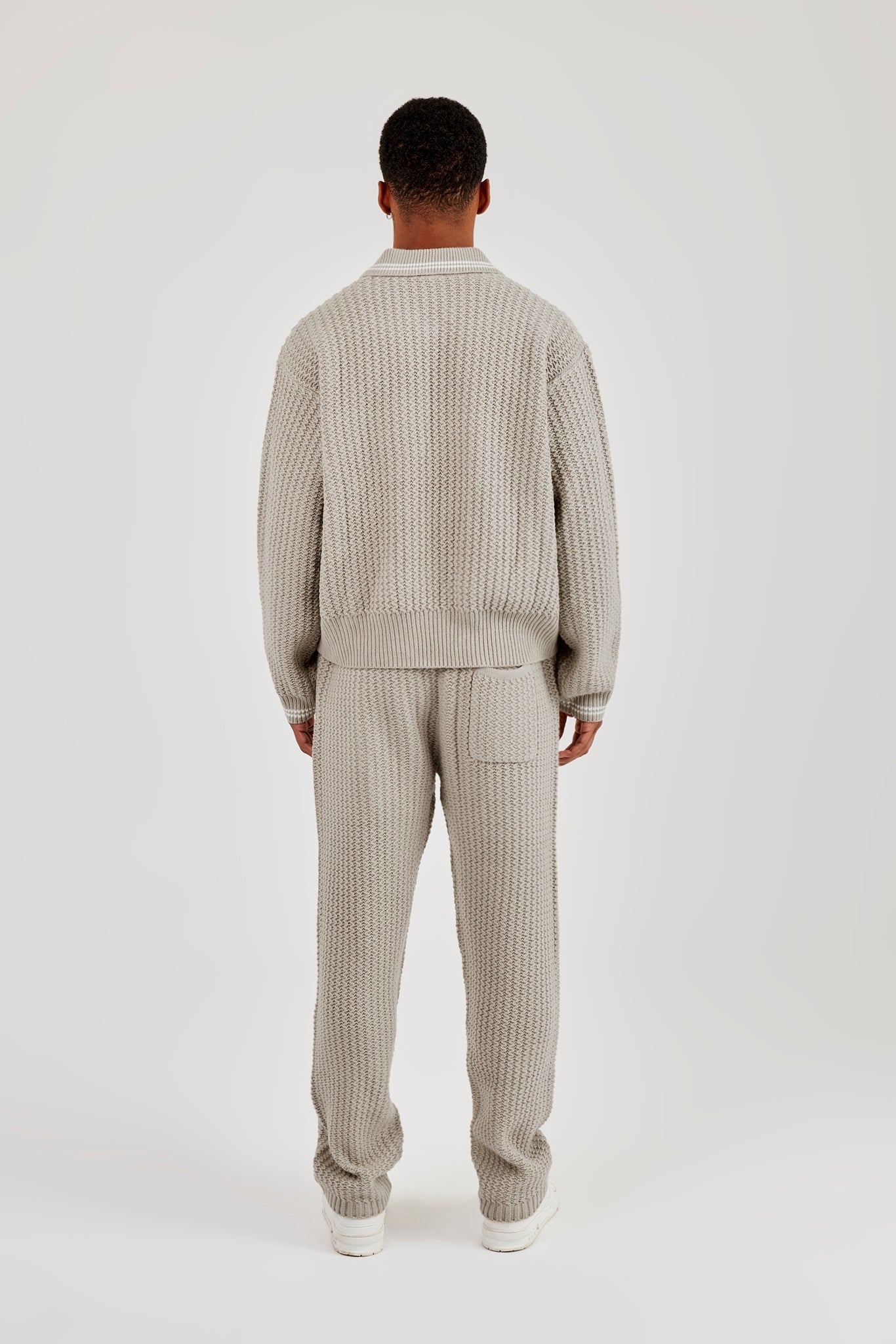Knitted Harrington & Jogger - Taupe