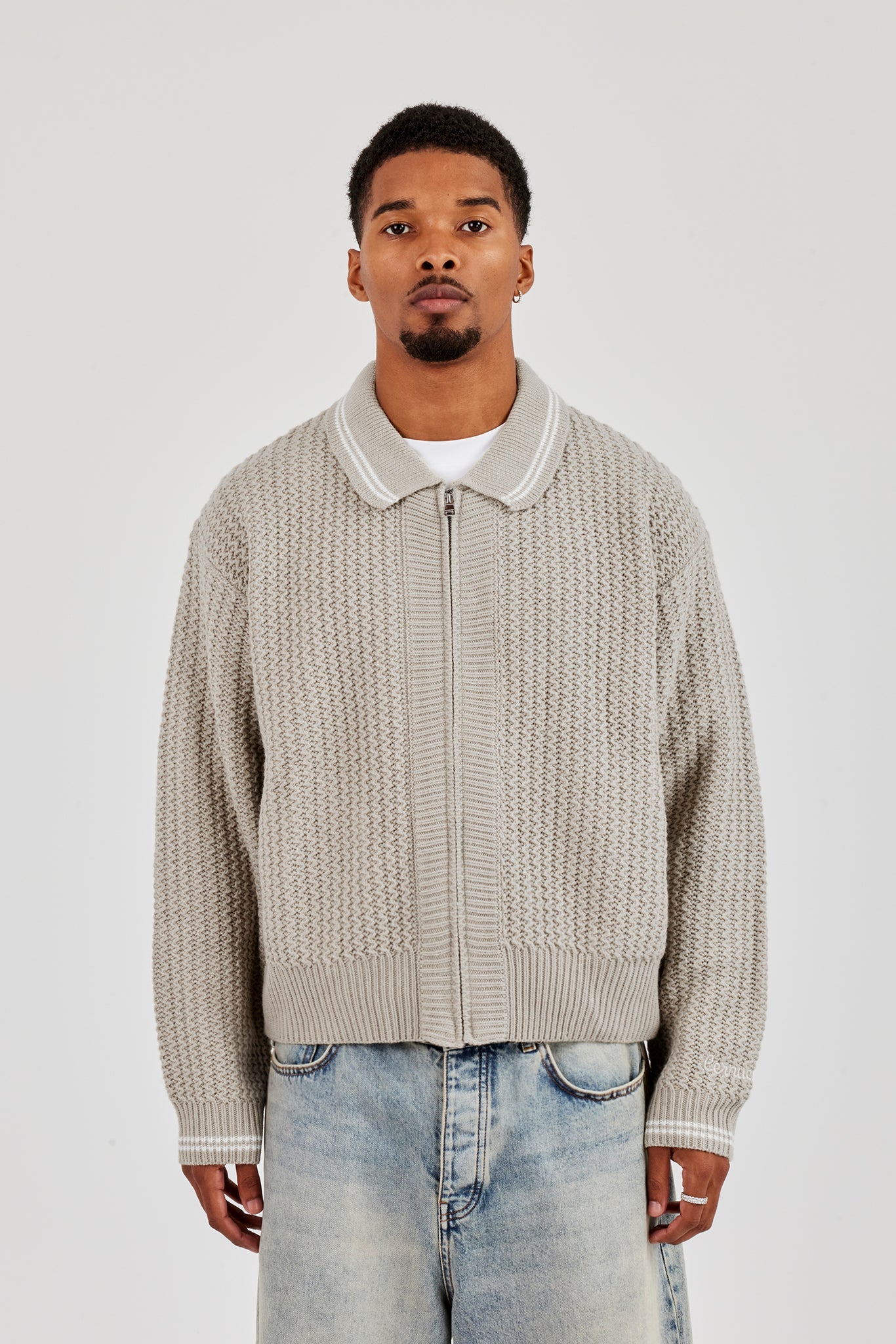 Knitted Harrington - Taupe