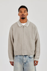 Knitted Harrington - Taupe