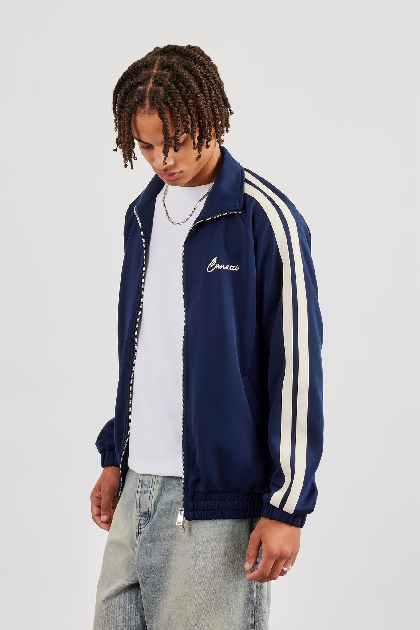 Taping Track Jacket - Navy Blue