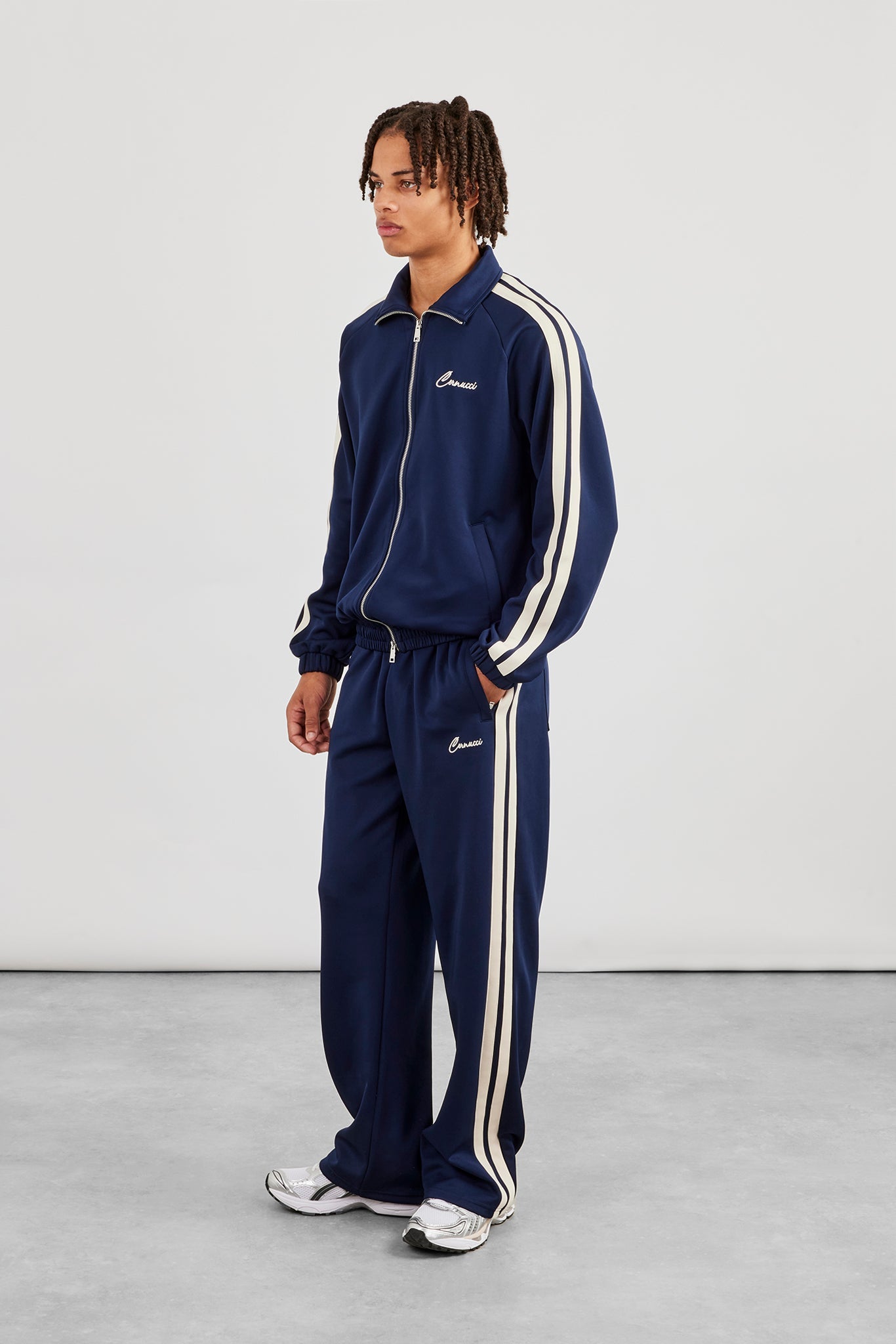 Taping Track Jacket & Relaxed Track Pant - Navy Blue