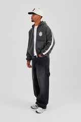 Super Baggy Carpenter Detail Jeans - Washed Black
