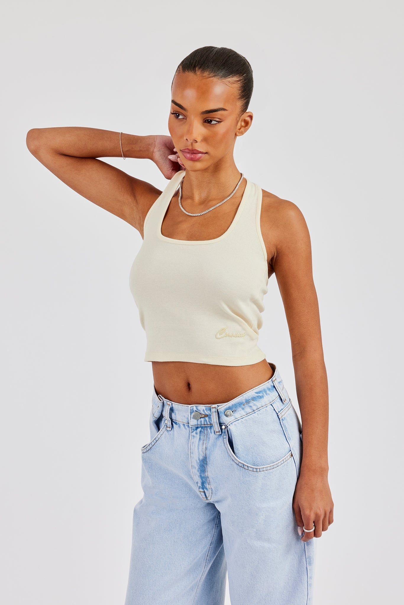 Rib Halterneck Top - Butter Yellow