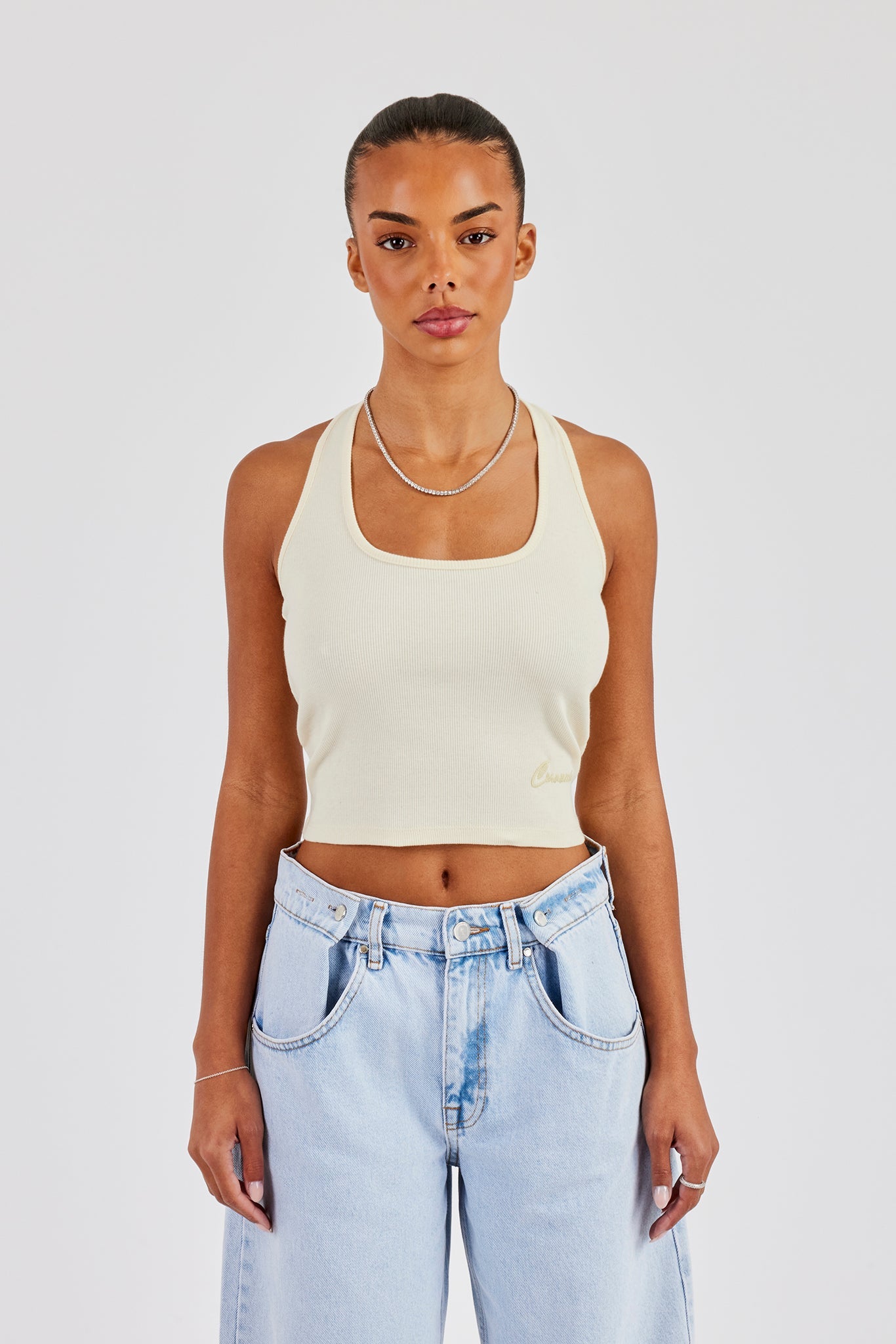 Rib Halterneck Top - Butter Yellow