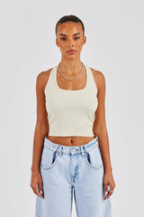 Rib Halterneck Top - Butter Yellow