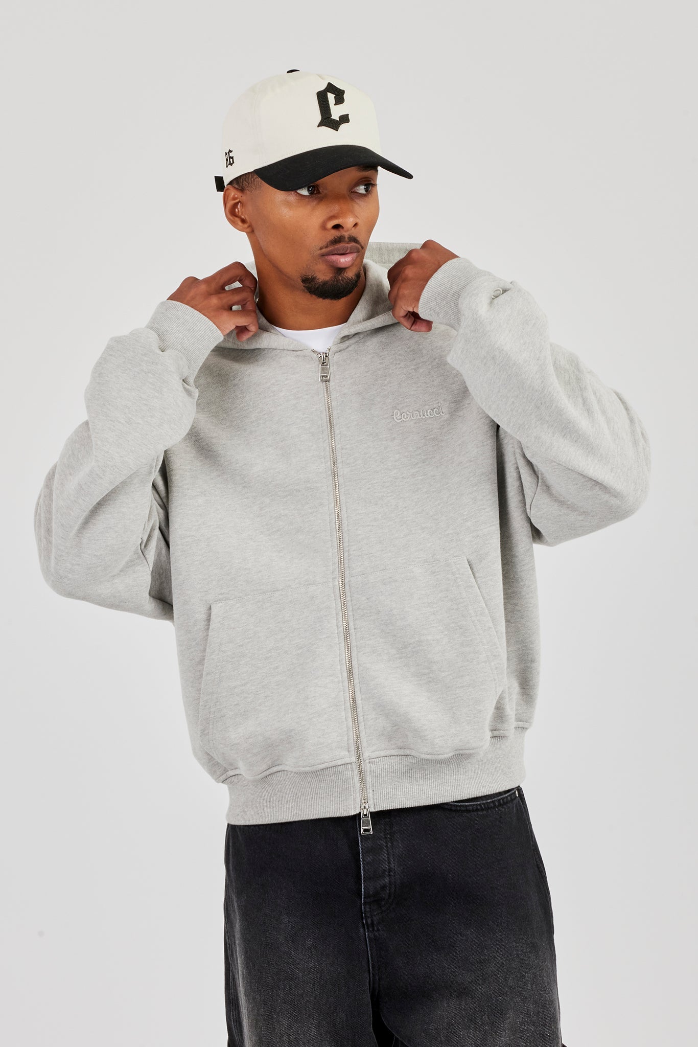 Zip Hoodie - Grey Marl