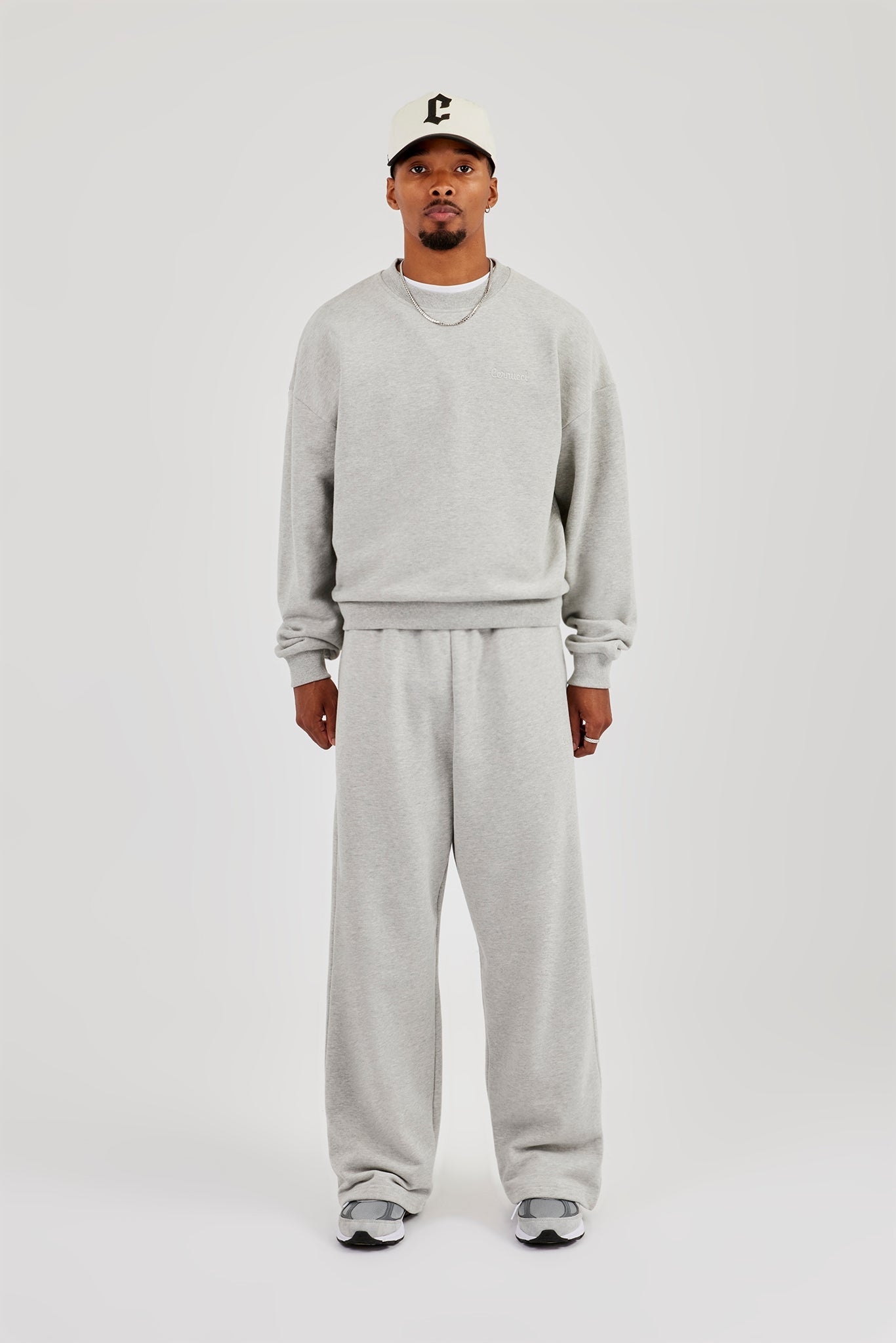 Sweater & Baggy Fit Jogger - Grey Marl