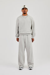 Sweater & Baggy Fit Jogger - Grey Marl