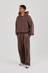 Boxy Hoodie & Baggy Fit Jogger - Coffee