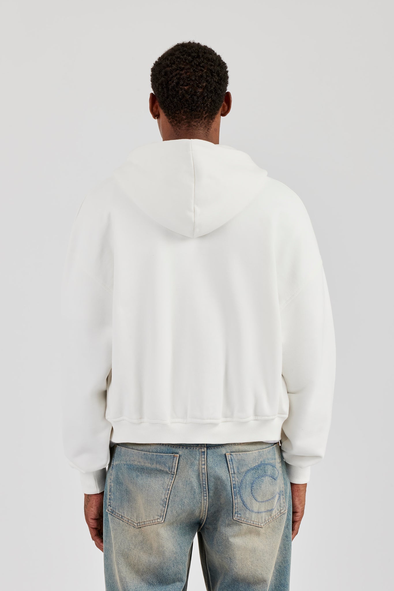 CN17 Boxy Zip Through Hoodie - Off White