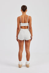 Plunge Front Bralet & Jersey Boxer Short - Ash Grey