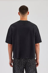 Washed Rhinestone Boxy T-Shirt - Washed Black