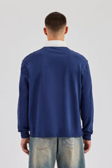 Rugby Polo Top - Navy Blue