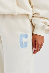 C Embroidered Jogger - Off White