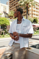 New York Embroidered Stripe Shirt - Light Blue