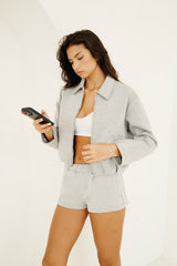 Womens Scuba Harrington Jacket - Grey
