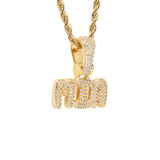 0.5" Custom Bubble Font Pendant - Gold - Cernucci