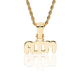 0.5" Custom Bubble Font Pendant - Gold - Cernucci