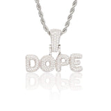 0.5" Custom Bubble Font Pendant - White Gold - Cernucci