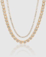 10mm Clustered + 5mm Tennis Chain Bundle - Gold - Cernucci