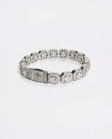 10mm Clustered Tennis Bracelet - White Gold - Cernucci