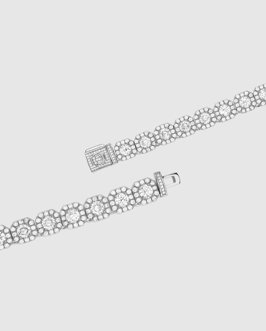 10mm Clustered Tennis Bracelet - White Gold - Cernucci