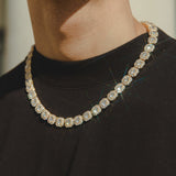10mm Clustered Tennis Chain - Gold - Cernucci