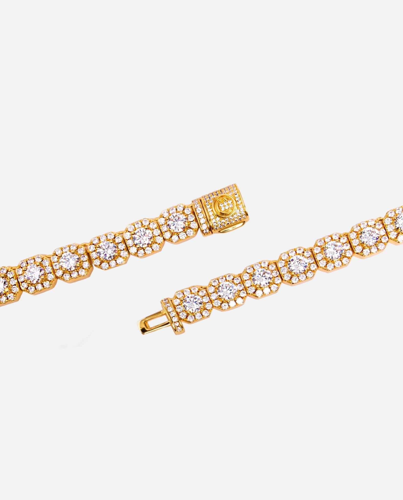 10mm Clustered Tennis Chain - Gold - Cernucci