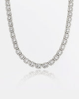 10mm Clustered Tennis Chain - White Gold - Cernucci