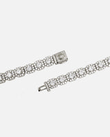 10mm Clustered Tennis Chain - White Gold - Cernucci
