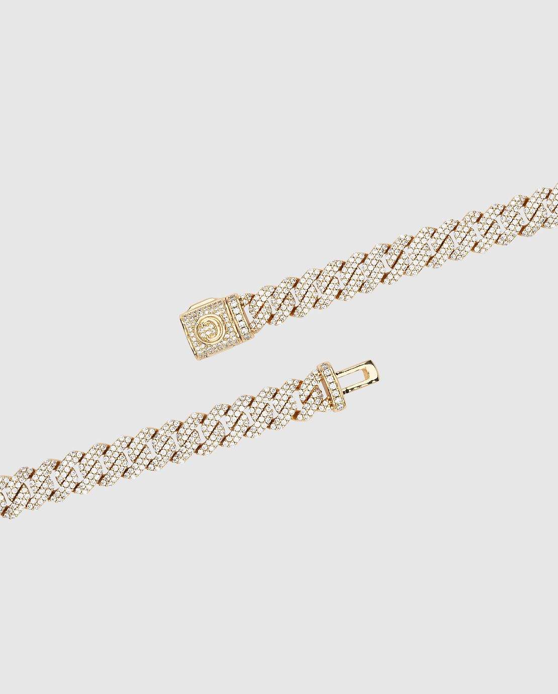 10mm Diamond Prong Link Bracelet - Gold - Cernucci