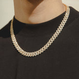 10mm Diamond Prong Link Chain - Gold - Cernucci