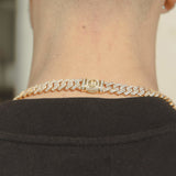 10mm Diamond Prong Link Chain - Gold - Cernucci