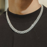 10mm Diamond Prong Link Chain - White Gold - Cernucci