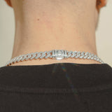 10mm Diamond Prong Link Chain - White Gold - Cernucci