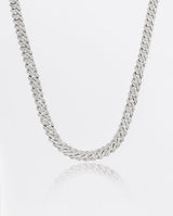 10mm Diamond Prong Link Chain - White Gold - Cernucci