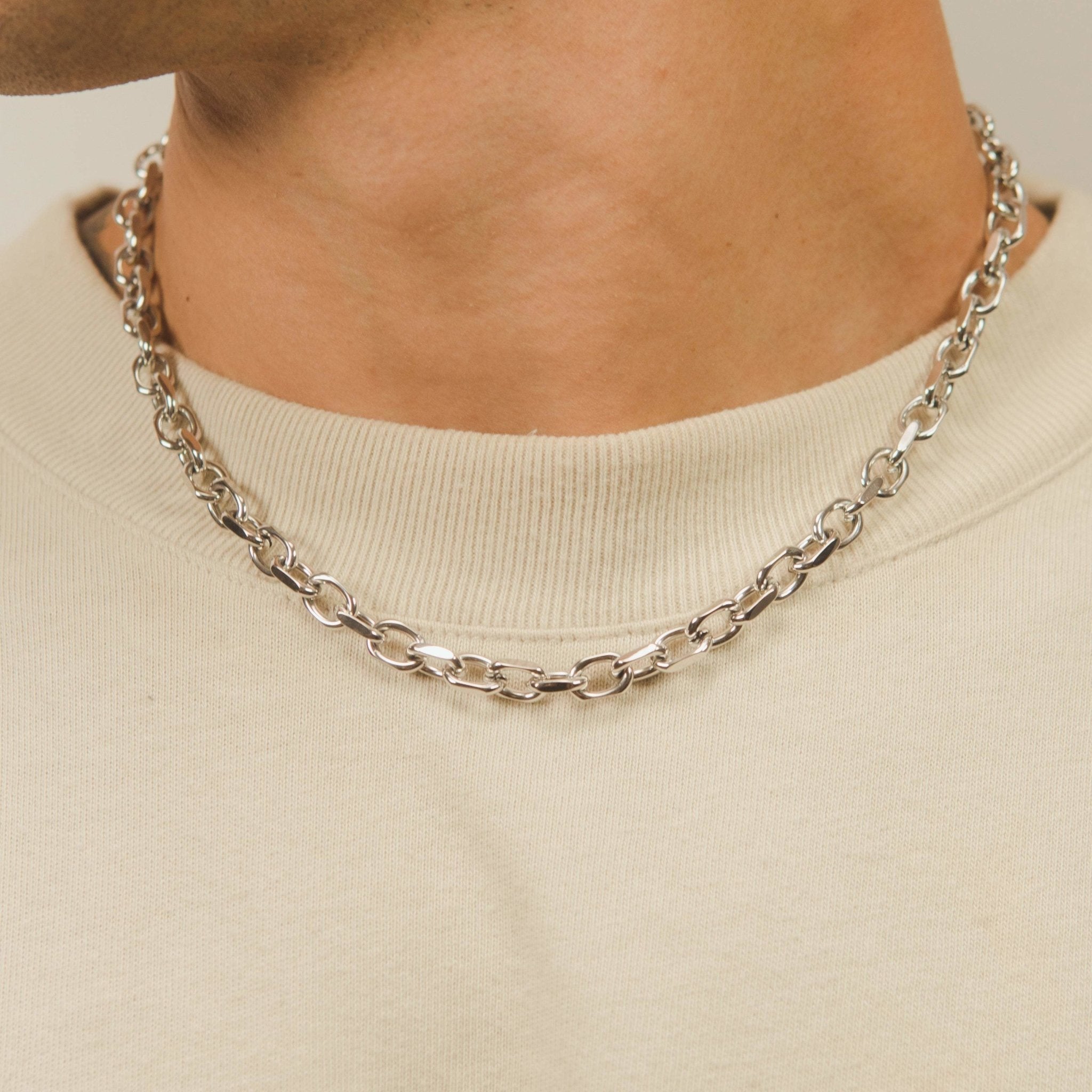 10mm Hermes Link Chain - White Gold - Cernucci