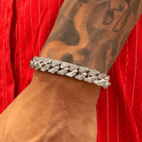 10mm Iced Cuban Flame Link Bracelet - Cernucci