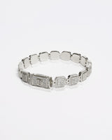 10mm Iced Cushion Link Bracelet - White Gold - Cernucci