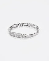 10mm Iced Figaro Bracelet - White Gold - Cernucci