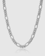 10mm Iced Figaro Chain - White Gold - Cernucci